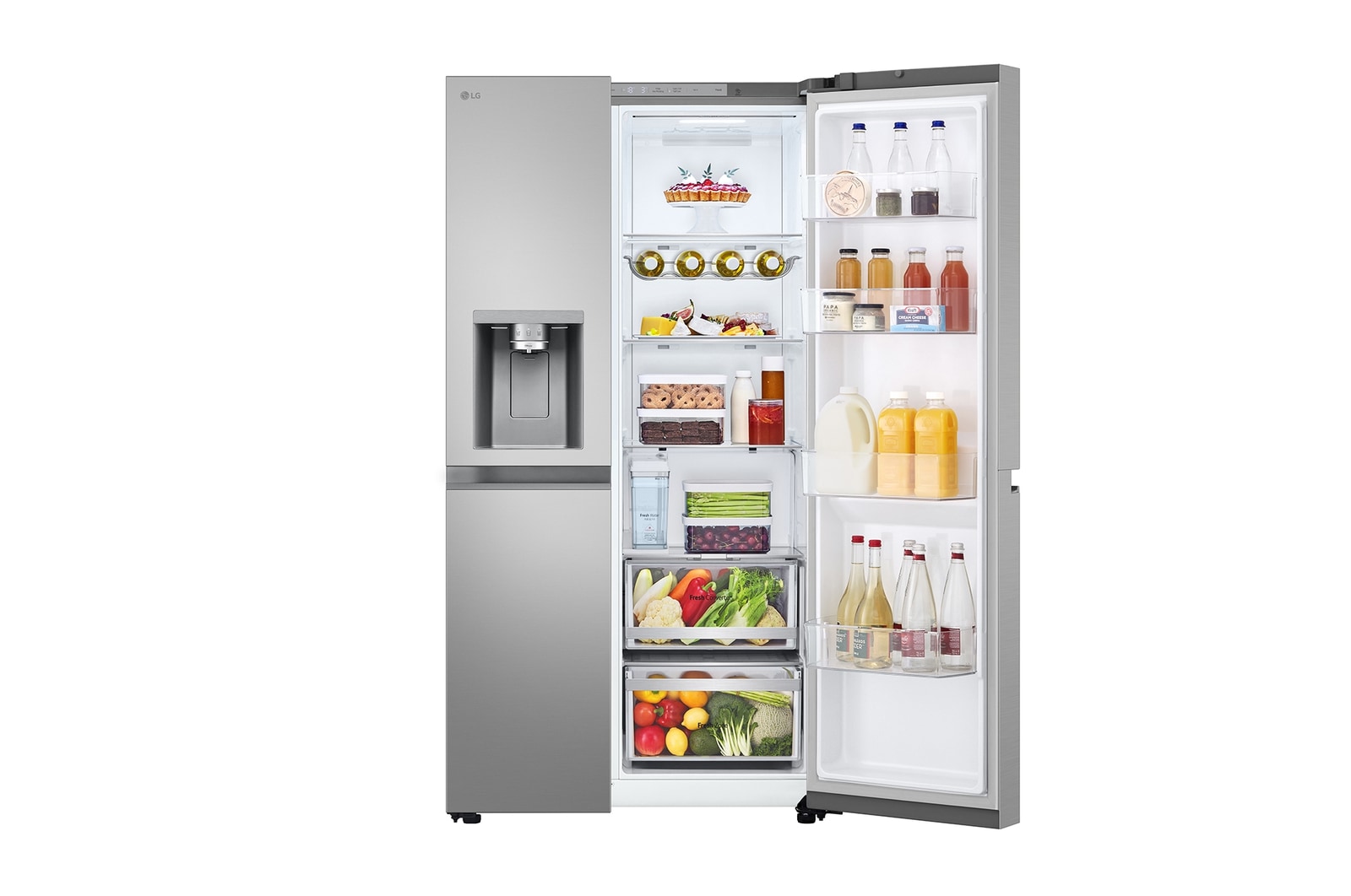 LG 628L Amerikaanse koelkast Zilver | ThinQ™ | Uvnano™ | FRESH Converter™, GSLE81PYBD