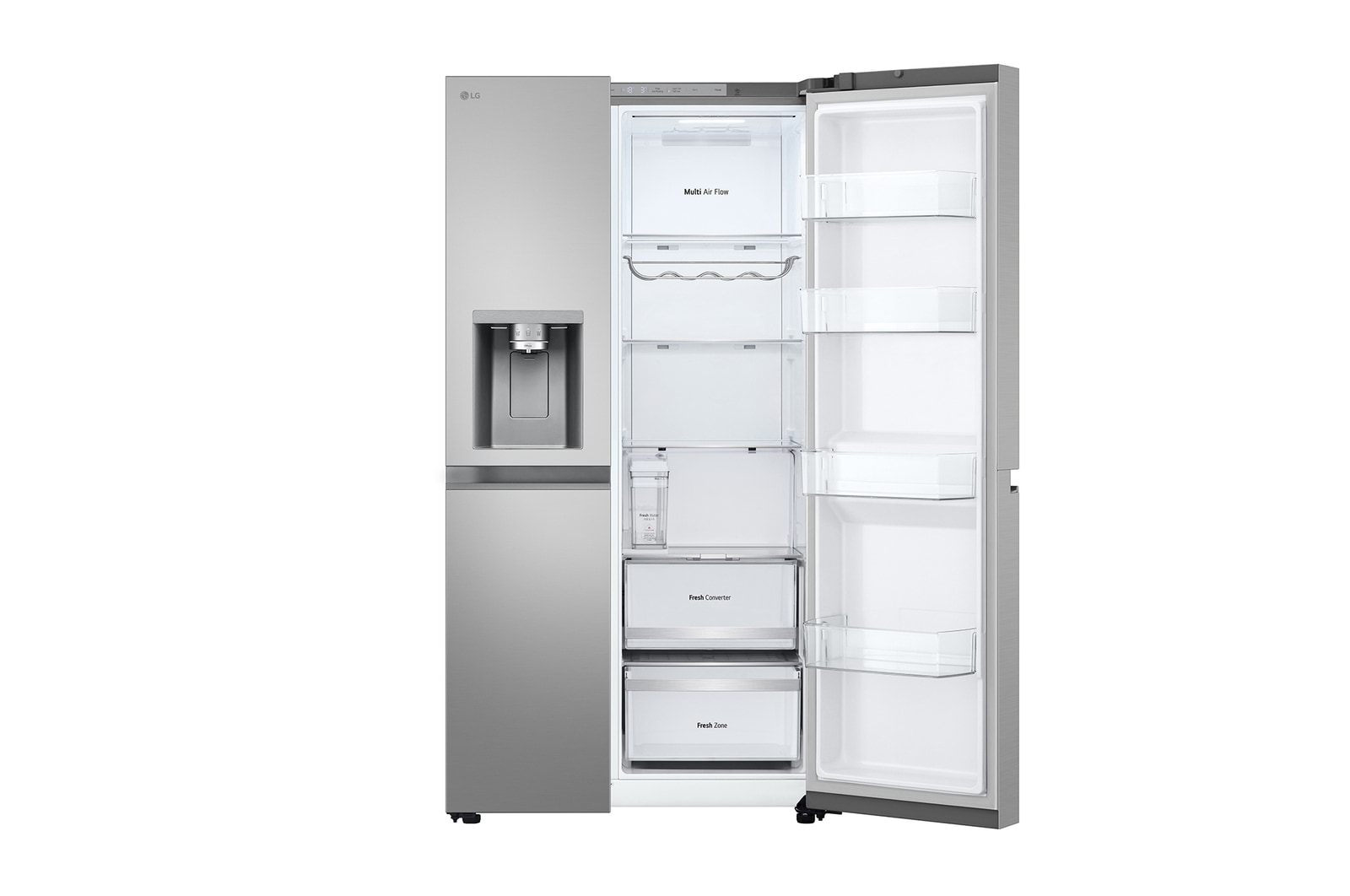 LG 628L Amerikaanse koelkast Zilver | ThinQ™ | Uvnano™ | FRESH Converter™, GSLE81PYBD