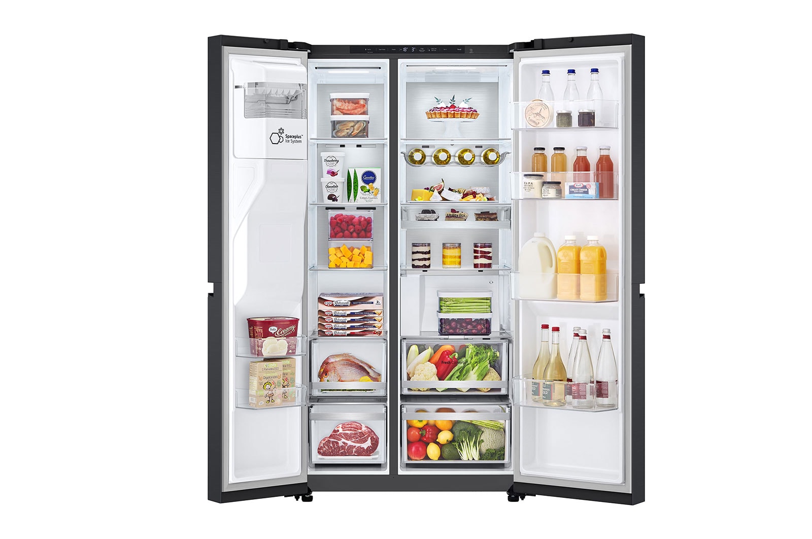 LG 628L Amerikaanse koelkast Zwart | ThinQ™ | Uvnano™ | FRESH Converter™, GSLE91EVAC