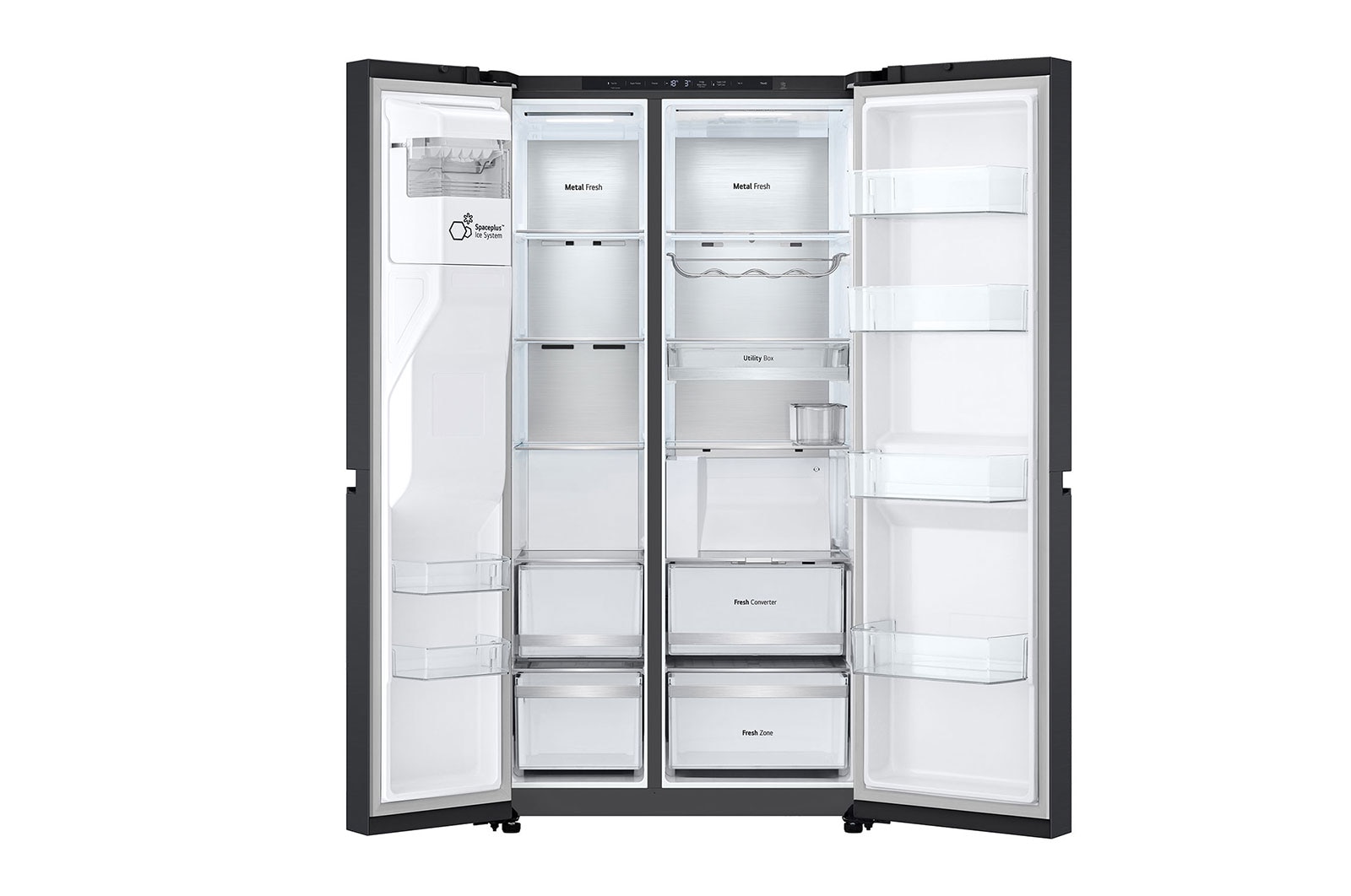 LG 628L Amerikaanse koelkast Zwart | ThinQ™ | Uvnano™ | FRESH Converter™, GSLE91EVAC