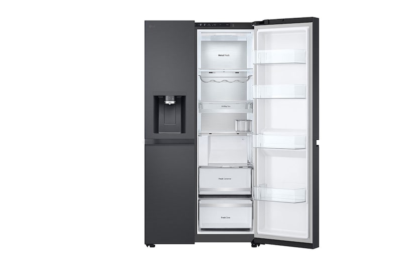 LG 628L Amerikaanse koelkast Zwart | ThinQ™ | Uvnano™ | FRESH Converter™, GSLE91EVAC