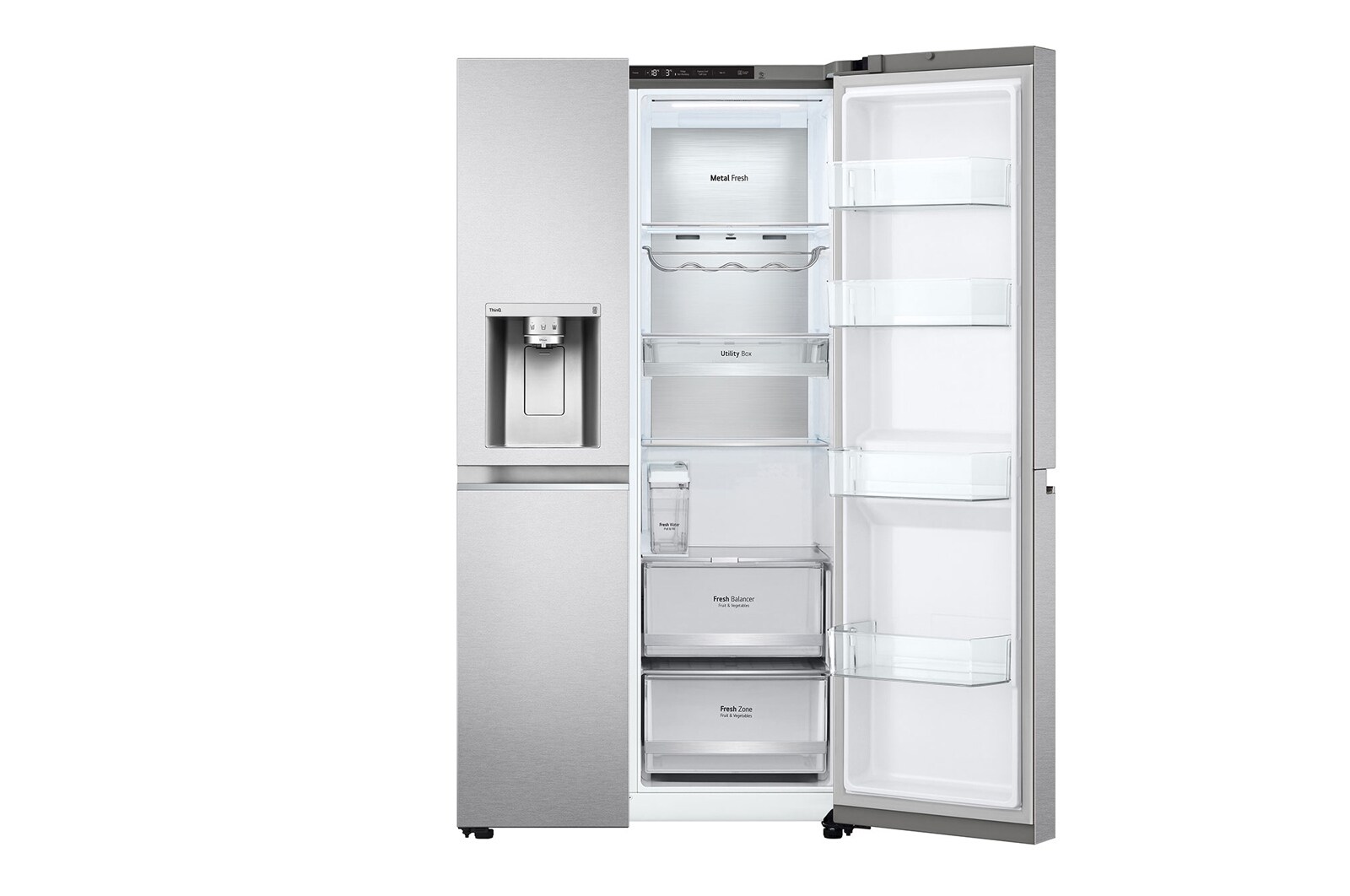 LG 635L inhoud | DoorCooling+™ | Moist Balance Crisper | Fresh Balancer™ | Water- en ijsdispenser met UVnano™ | Total No Frost | Inverter Linear Compressor, GSLV91MBAC