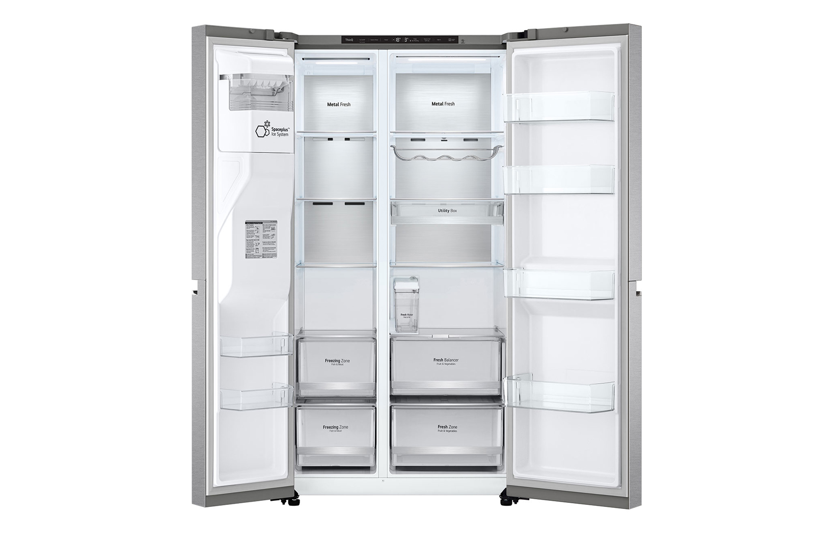 LG 635L inhoud | DoorCooling+™ | Moist Balance Crisper | Fresh Balancer™ | Water- en ijsdispenser met UVnano™ | Total No Frost | Inverter Linear Compressor, GSLV91MBAC