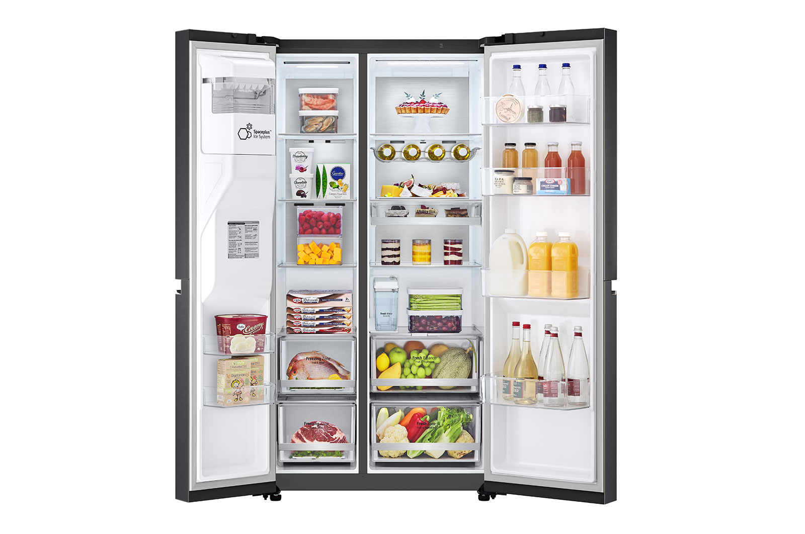 LG 635L inhoud | DoorCooling+™ | Moist Balance Crisper | Fresh Balancer™ | Water- en ijsdispenser met UVnano™ | Total No Frost | Inverter Linear Compressor, GSLV91MCAD