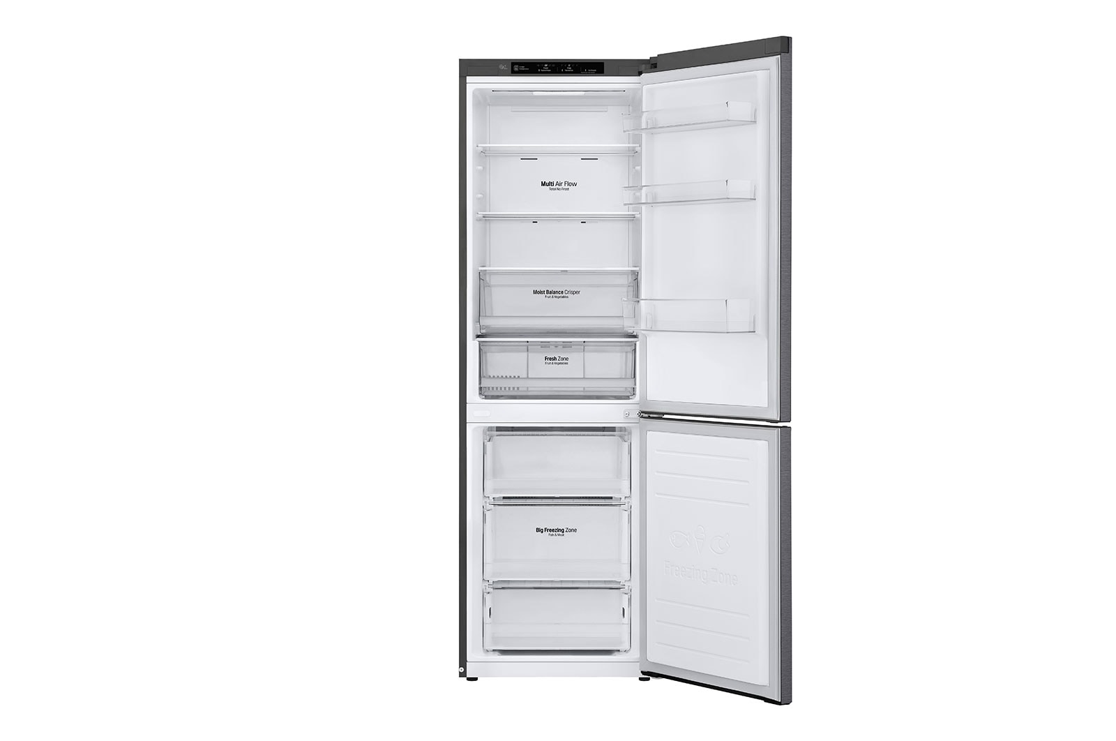LG Altijd zuinig | E | Door Cooling+ | Total no frost | Linear Compressor | Groter koel & vriesvak | 36dB – Stilste koelkast, GBB61DSJZN