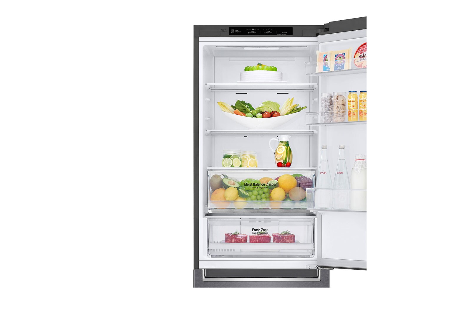 LG Altijd zuinig | E | Door Cooling+ | Total no frost | Linear Compressor | Groter koel & vriesvak | 36dB – Stilste koelkast, GBB61DSJZN