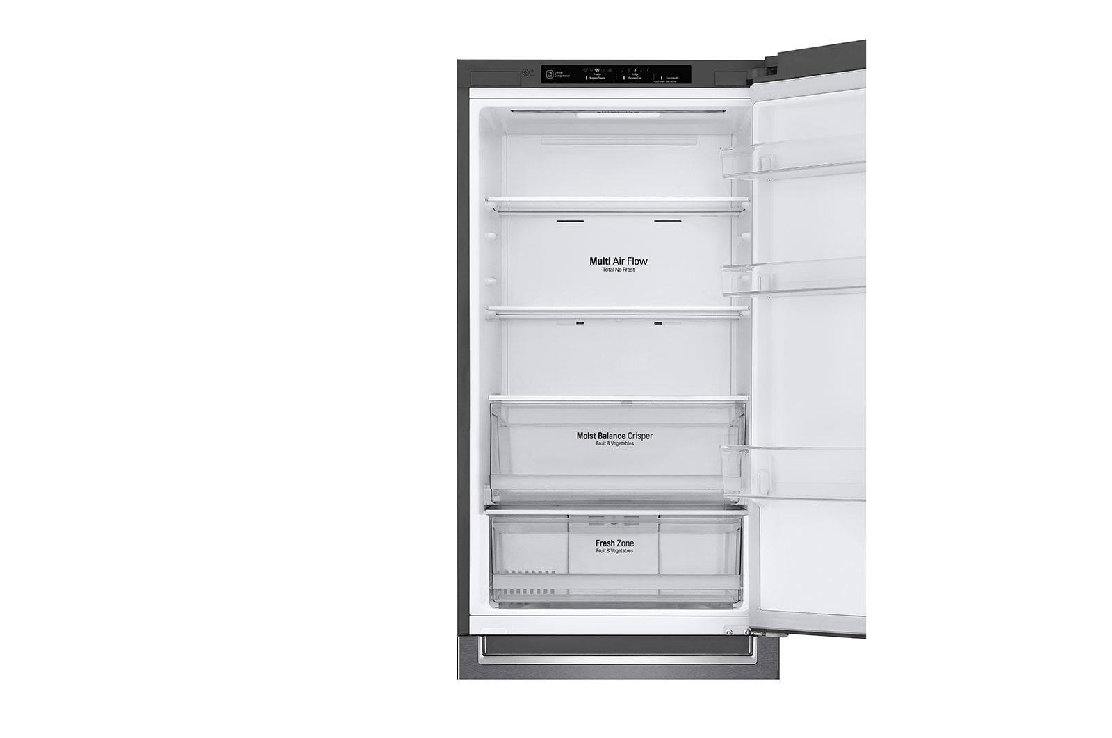 LG Altijd zuinig | E | Door Cooling+ | Total no frost | Linear Compressor | Groter koel & vriesvak | 36dB – Stilste koelkast, GBB61DSJZN