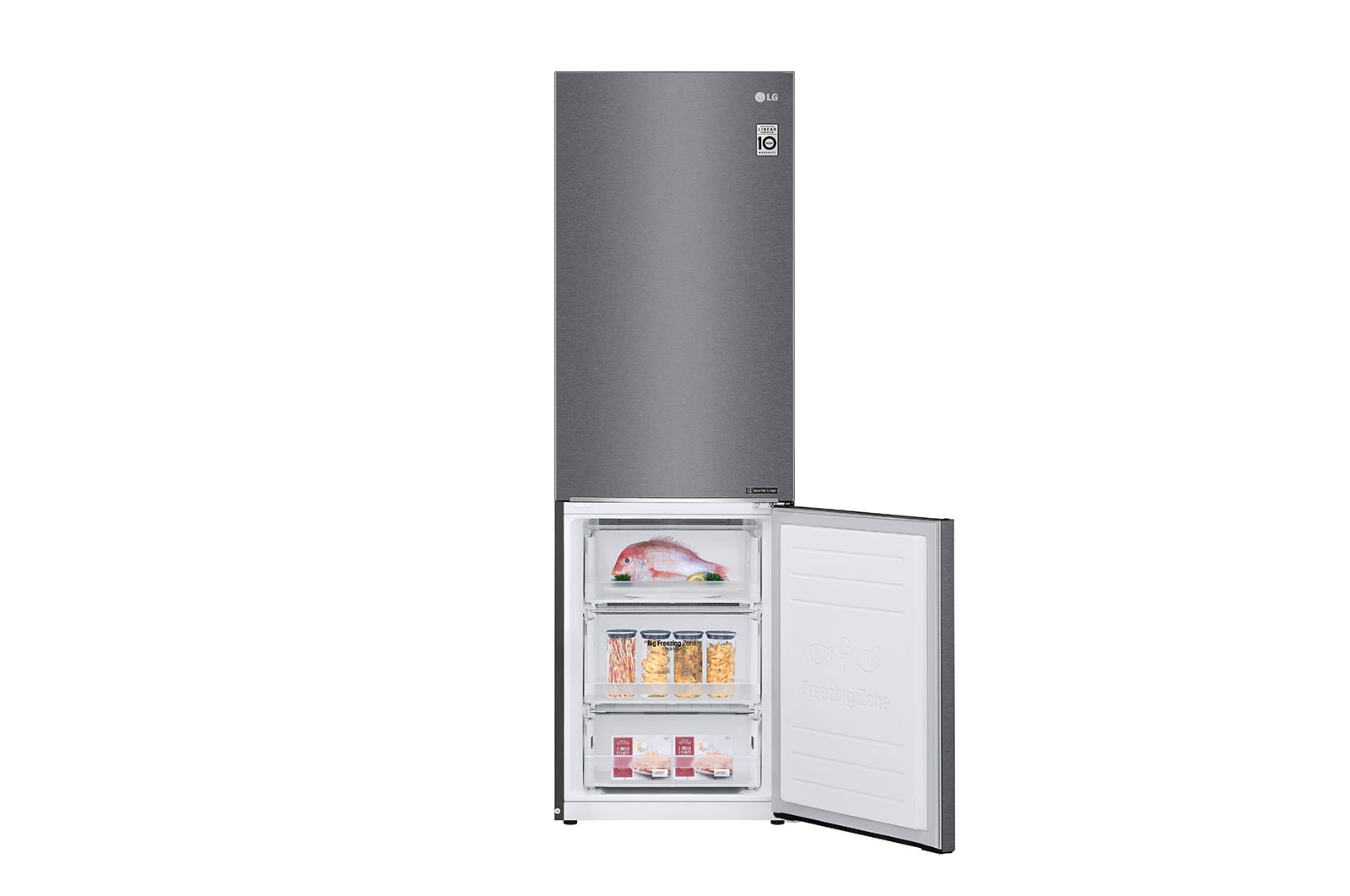 LG Altijd zuinig | E | Door Cooling+ | Total no frost | Linear Compressor | Groter koel & vriesvak | 36dB – Stilste koelkast, GBB61DSJZN
