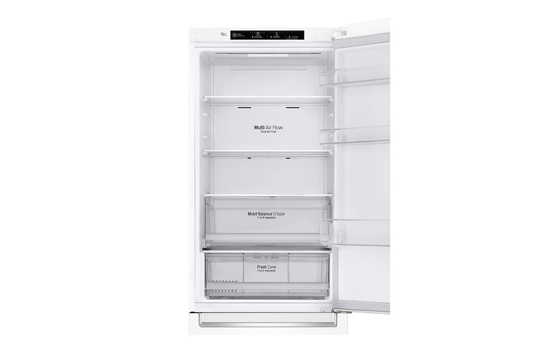 LG Altijd zuinig | D | Door Cooling+ | 341L inhoud | Total no frost | Inverter Linear Compressor| Groter koel & vriesvak | 36dB – Stilste koelkast, GBB61SWGFN