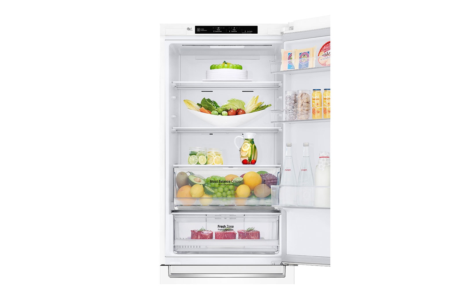 LG Altijd zuinig | D | Door Cooling+ | 341L inhoud | Total no frost | Inverter Linear Compressor| Groter koel & vriesvak | 36dB – Stilste koelkast, GBB61SWGFN