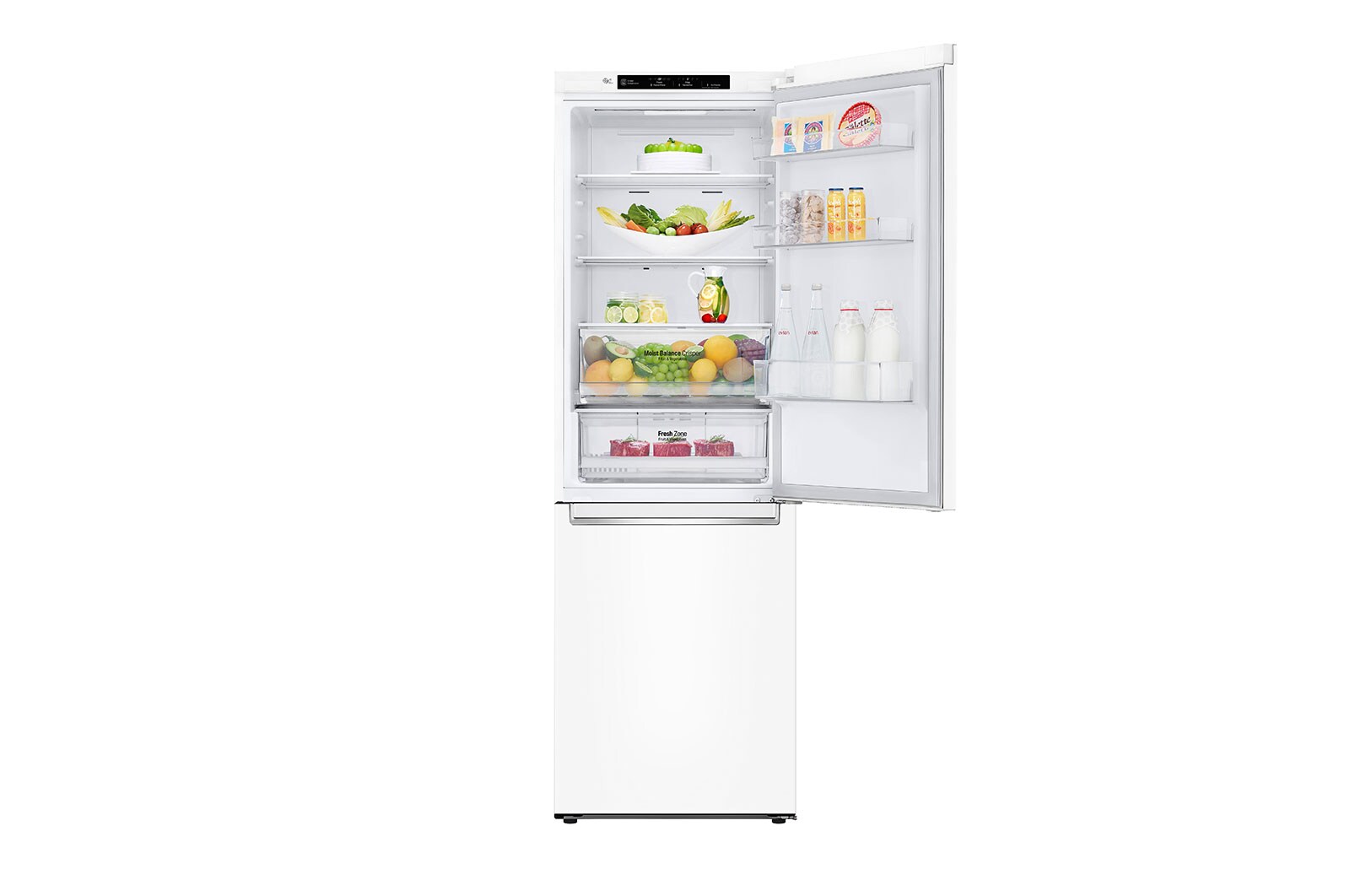 LG Altijd zuinig | D | Door Cooling+ | 341L inhoud | Total no frost | Inverter Linear Compressor| Groter koel & vriesvak | 36dB – Stilste koelkast, GBB61SWGFN