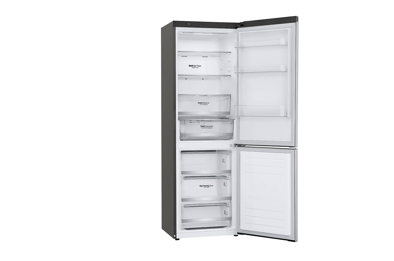 LG Door Cooling+ | 341L inhoud | Total no frost | Linear Compressor | Groter koel & vriesvak | 36dB – Stilste koelkast, GBB71NSDFN