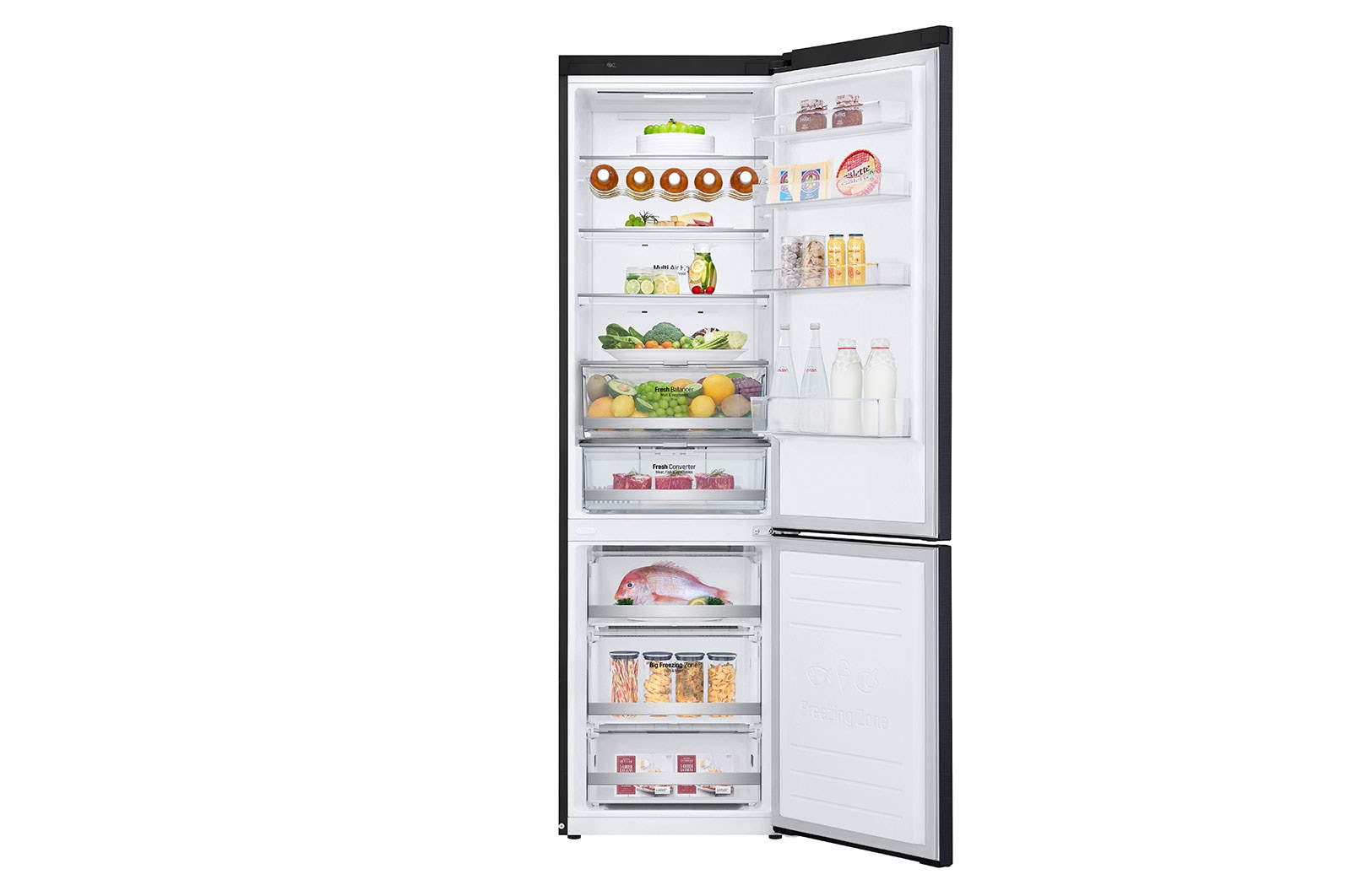 LG Altijd zuinig | D | Door Cooling+ | 384L inhoud | Total no frost | Inverter Linear Compressor | Groter koel & vriesvak | 36dB – Stilste koelkast, GBB72MCUFN