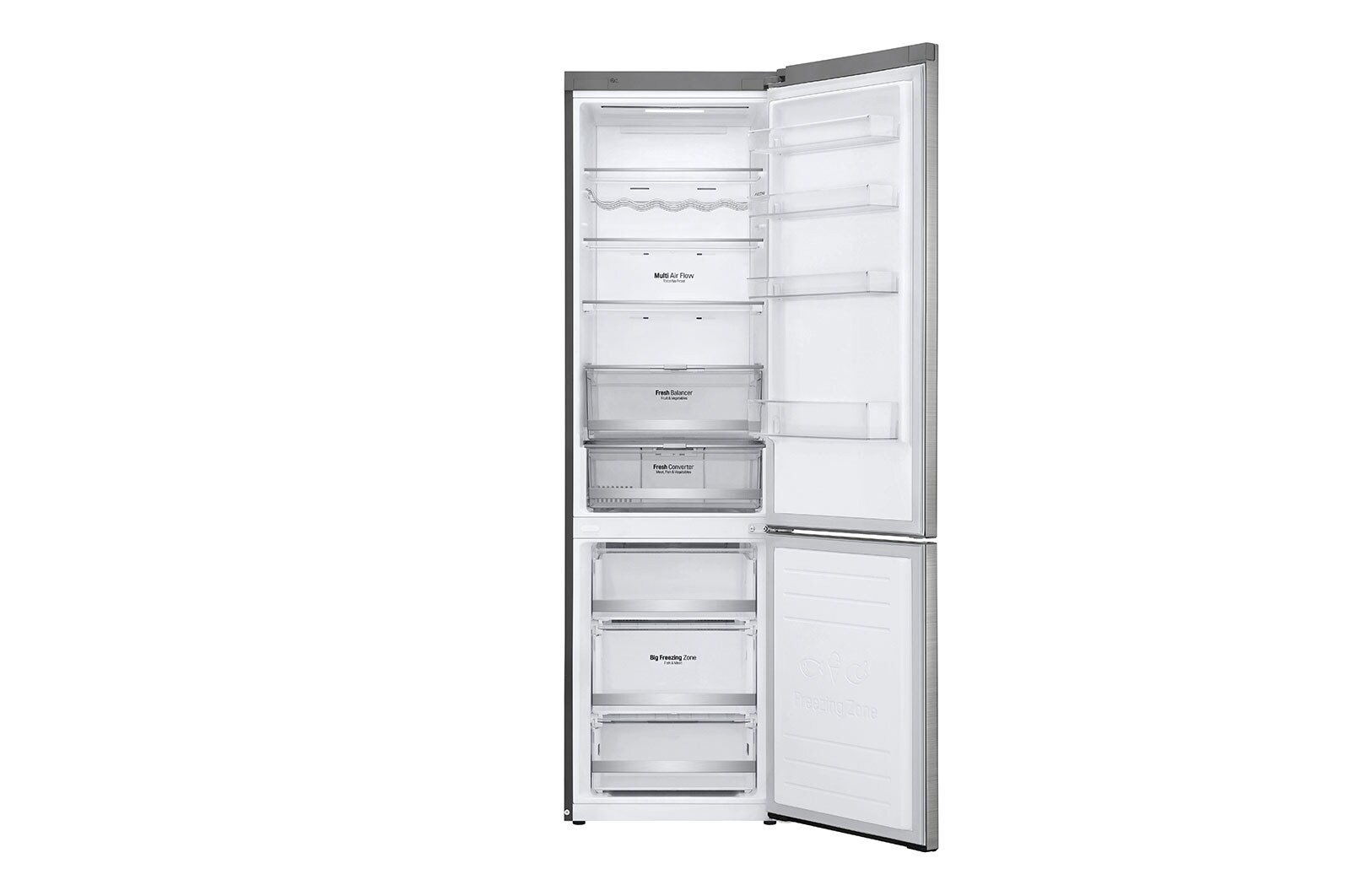LG Altijd zuinig | D | Door Cooling+ | 384L inhoud | Total no frost | Linear Compressor | Groter koel & vriesvak | 36dB – Stilste koelkast, GBB72STCXN