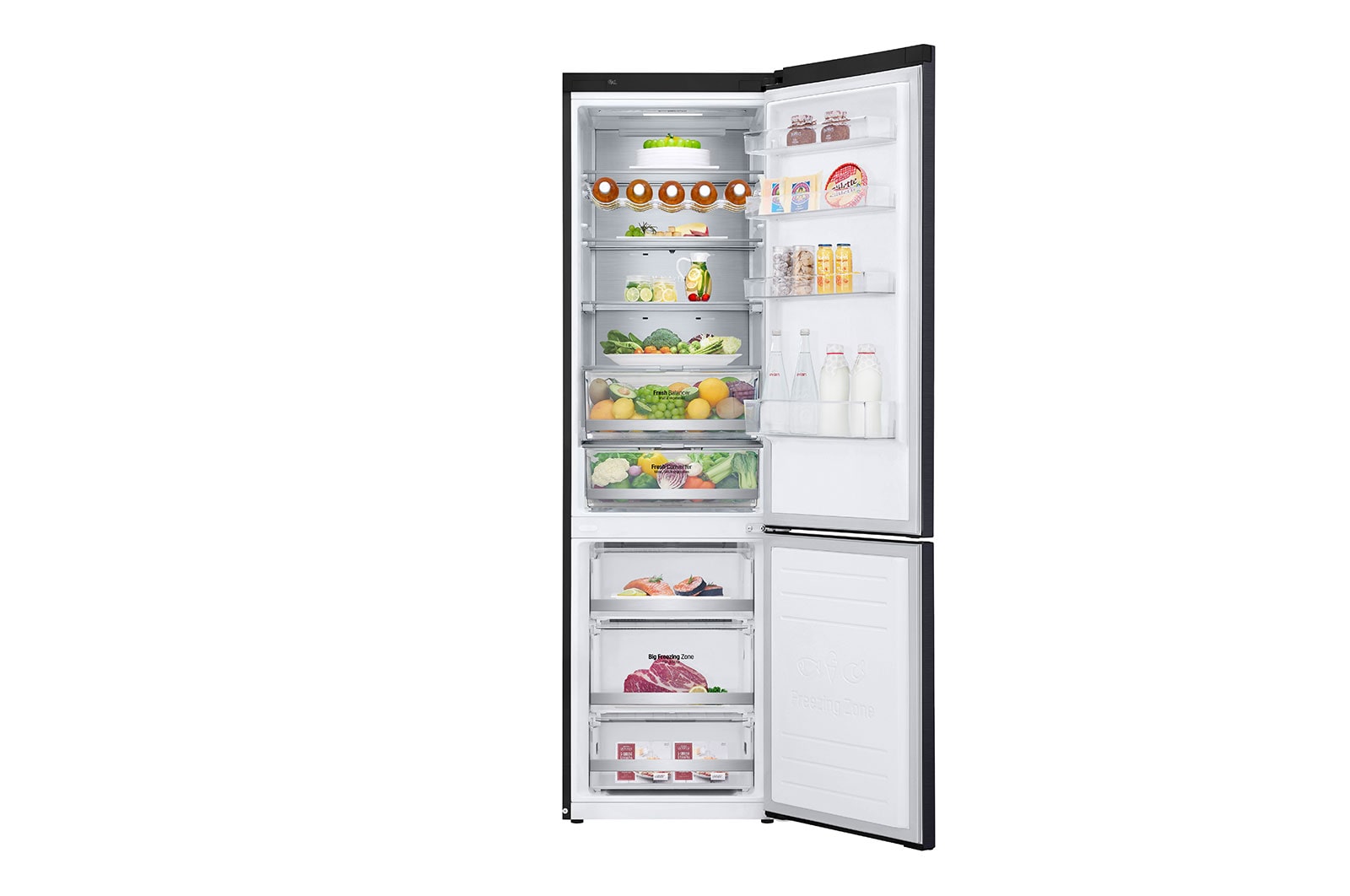 LG Altijd zuinig | D | Door Cooling+ | 384L inhoud | Total no frost | Linear Compressor | Groter koel & vriesvak | 36dB – Stilste koelkast, GBB92MCAXP