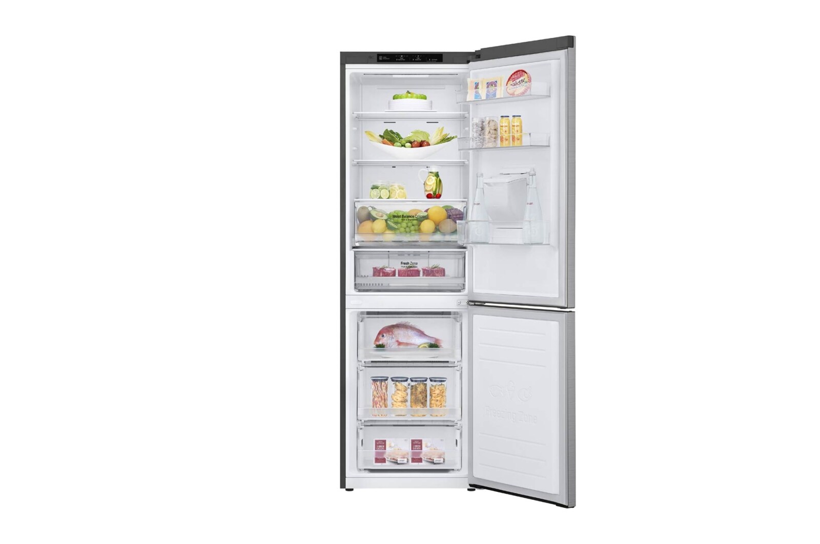 LG Altijd zuinig | E | Door Cooling+ | Total no frost | Linear Compressor | Groter koel & vriesvak | 36dB – Stilste koelkast, GBF61PZJZN