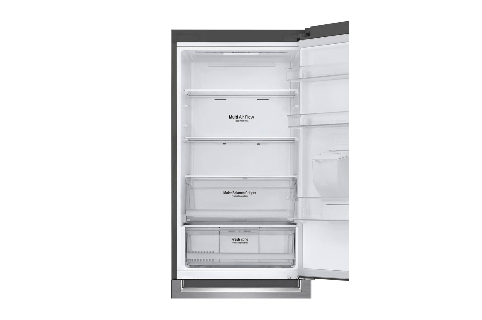 LG Altijd zuinig | E | Door Cooling+ | Total no frost | Linear Compressor | Groter koel & vriesvak | 36dB – Stilste koelkast, GBF61PZJZN