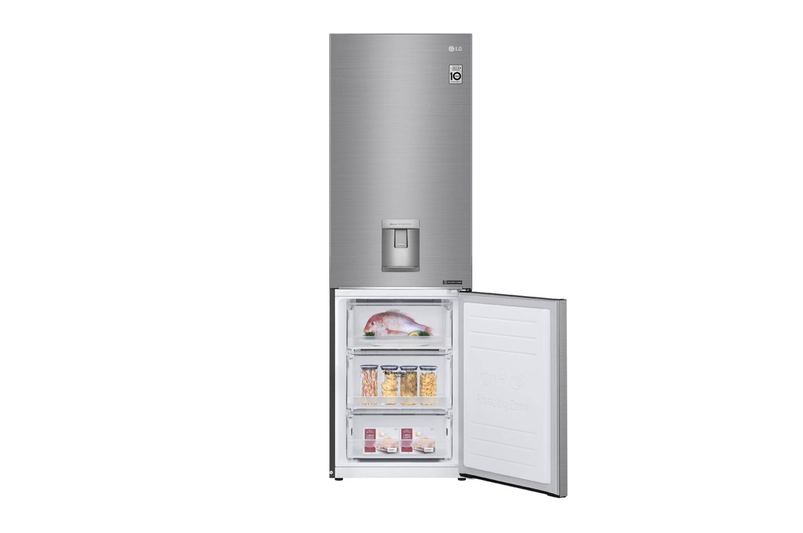LG Altijd zuinig | E | Door Cooling+ | Total no frost | Linear Compressor | Groter koel & vriesvak | 36dB – Stilste koelkast, GBF61PZJZN