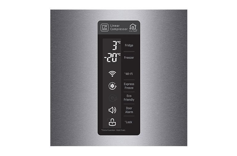 LG Altijd zuinig | Multi-Air Flow | Total no frost | Linear compressor | FRESH Converter | Groter vriesvak, GBP20DSQFS