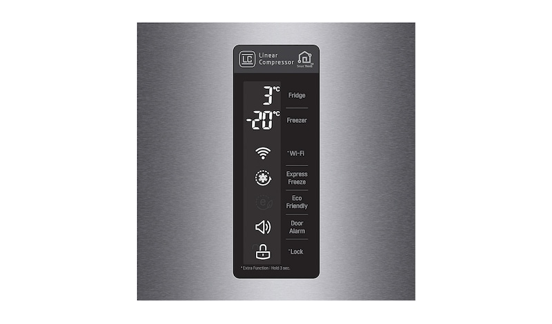 LG Altijd zuinig | Multi-Air Flow | Total no frost | Linear compressor | FRESH Converter | Groter vriesvak, GBP20DSQFS