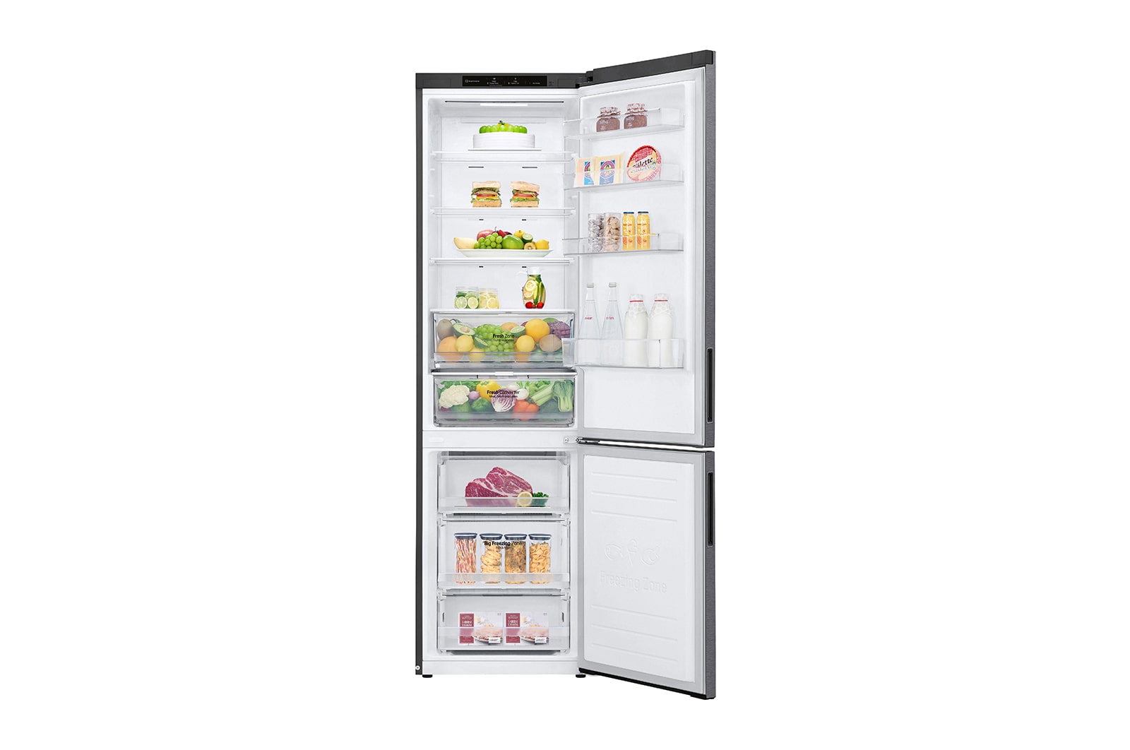 LG DoorCooling+™ | 384L inhoud | Total No Frost | Fresh Converter™ | Smart Inverter Compressor, GBP62DSNCC1