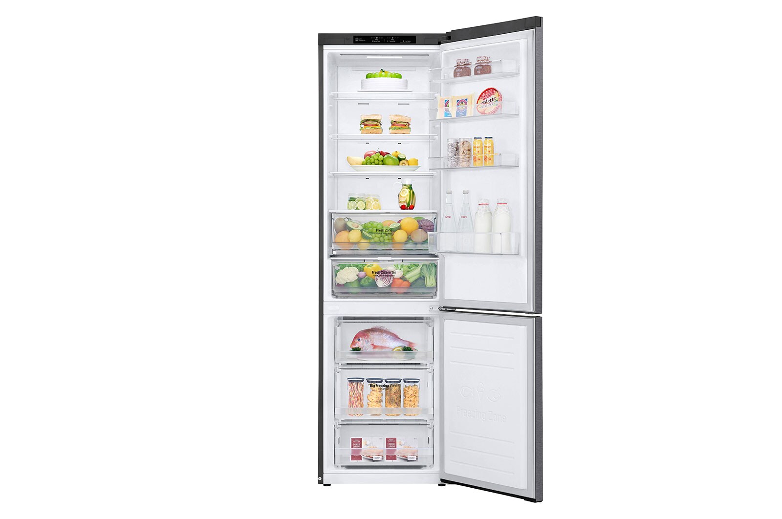 LG Altijd zuinig | D | Door Cooling+ | 384L inhoud | Total no frost | Inverter Linear Compressor | Groter koel & vriesvak | 36dB – Stilste koelkast, GBP62DSNFN