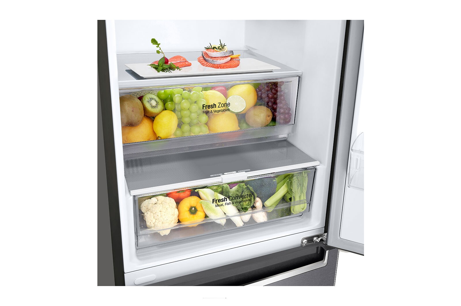 LG Altijd zuinig | D | Door Cooling+ | 384L inhoud | Total no frost | Inverter Linear Compressor | Groter koel & vriesvak | 36dB – Stilste koelkast, GBP62DSNFN