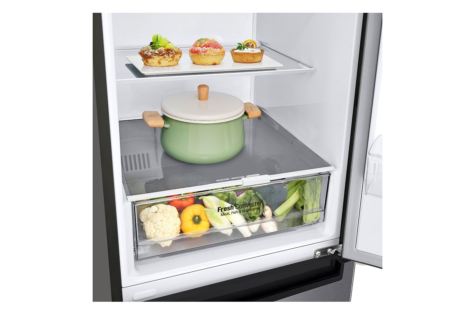 LG Altijd zuinig | D | Door Cooling+ | 384L inhoud | Total no frost | Inverter Linear Compressor | Groter koel & vriesvak | 36dB – Stilste koelkast, GBP62DSSFR