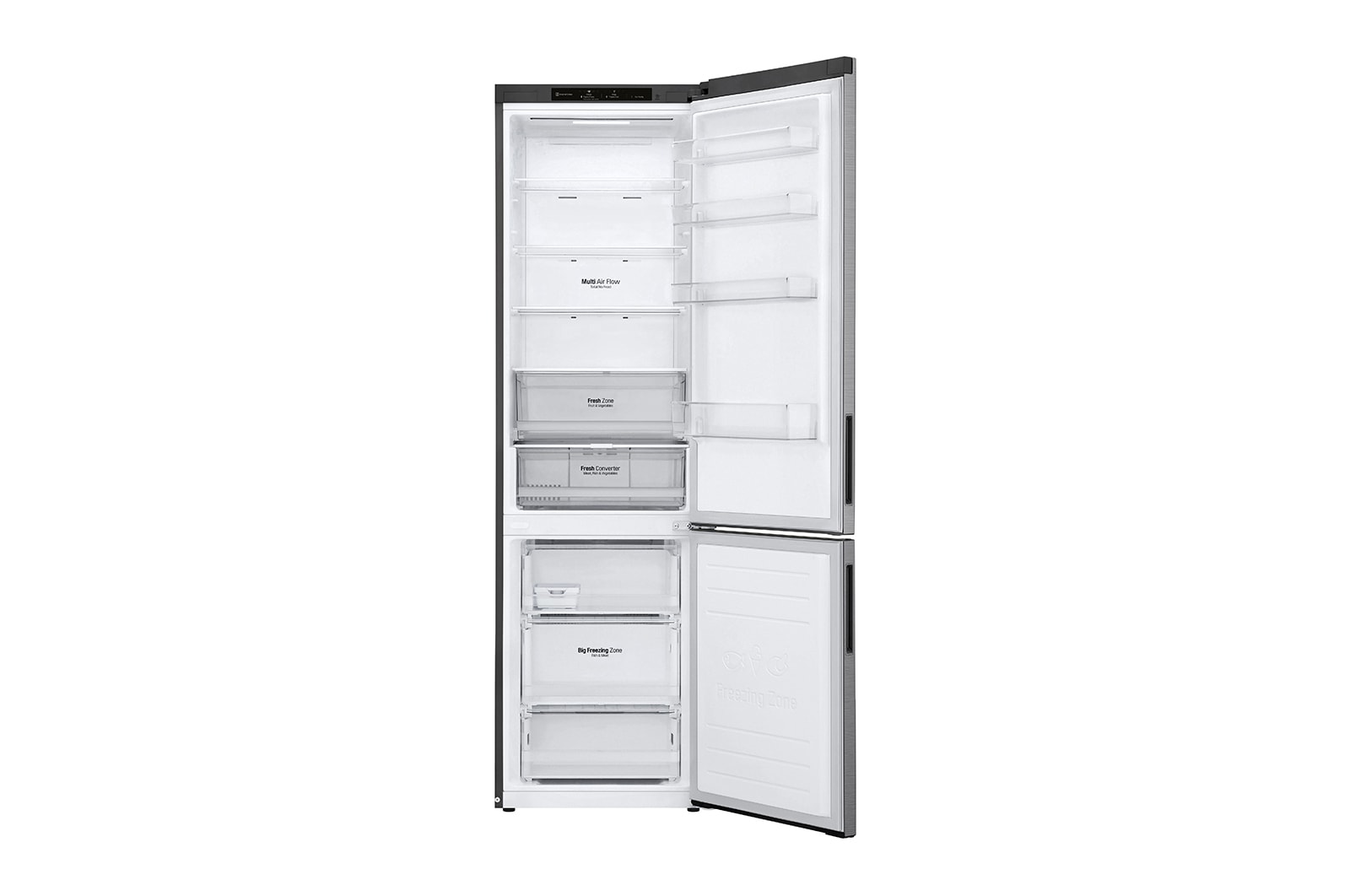 LG 384L Koelkast en vriezer Zilver| DoorCooling+™ | FreshConverter™ | Inverter Linear Compressor, GBP62PZNBC