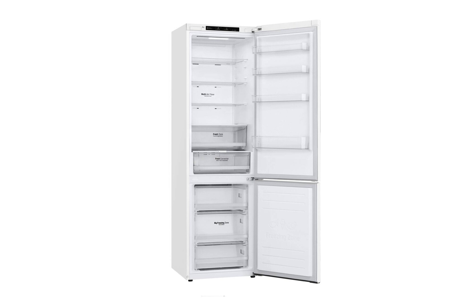 LG Altijd zuinig | D | Door Cooling+ | 384L inhoud | Total no frost | Inverter Linear Compressor | Groter koel & vriesvak | 36dB – Stilste koelkast, GBP62SWNFN