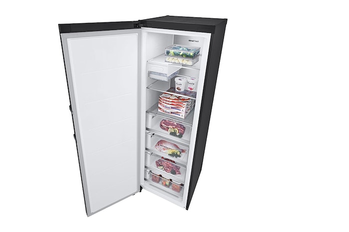 LG 324L Vriezer vrijstaand Antraciet | Total No Frost | Multi Air Flow | Inverter Linear Compressor, GFM61MCCSF