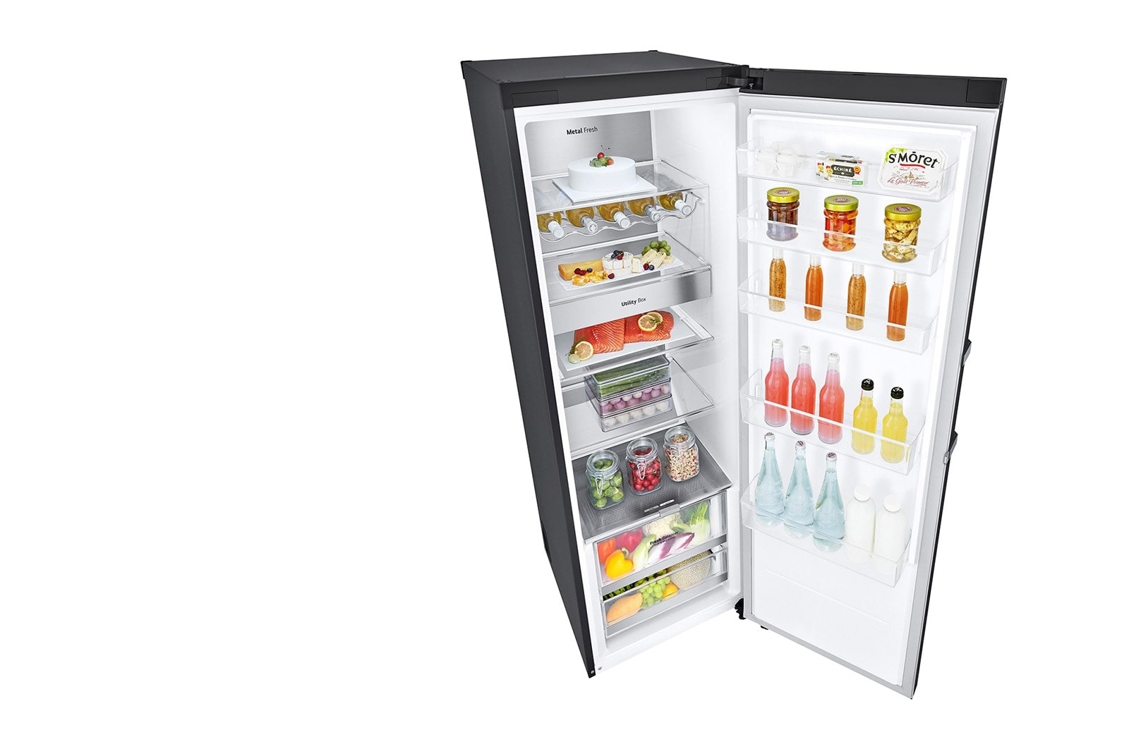 LG 386L Koelkast vrijstaand Antraciet | DoorCooling+™ | LinearCooling™ | FRESHBalancer™, GLM71MCCSF