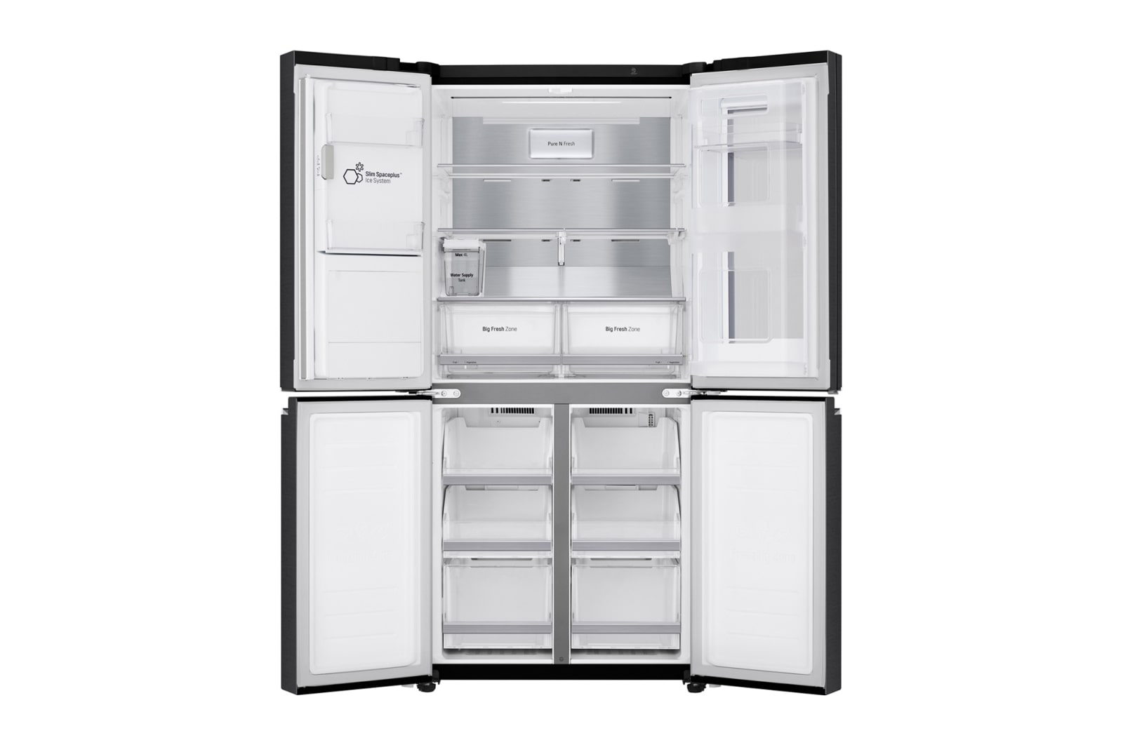 LG 508L inhoud | InstaView™ Door-in-Door™  | DoorCooling+™ | Water- en ijsdispenser met UVnano™ | Inverter Linear Compressor, GMX844MCBF