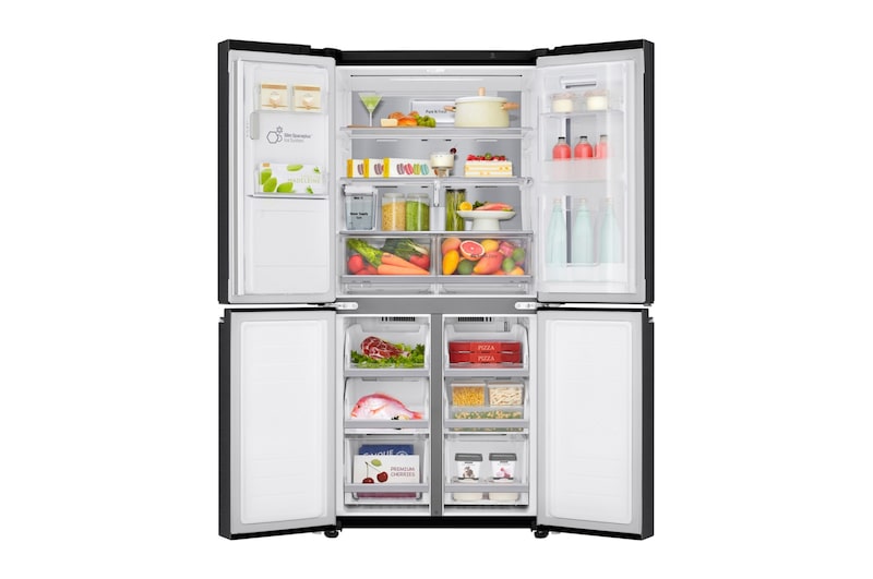 LG 508L inhoud | InstaView™ Door-in-Door™  | DoorCooling+™ | Water- en ijsdispenser met UVnano™ | Inverter Linear Compressor, GMX844MCBF