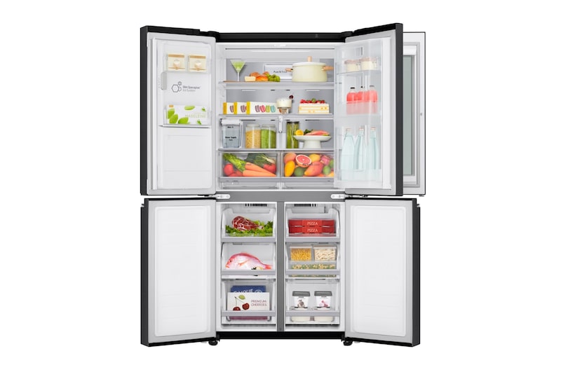 LG 508L inhoud | InstaView™ Door-in-Door™  | DoorCooling+™ | Water- en ijsdispenser met UVnano™ | Inverter Linear Compressor, GMX844MCBF