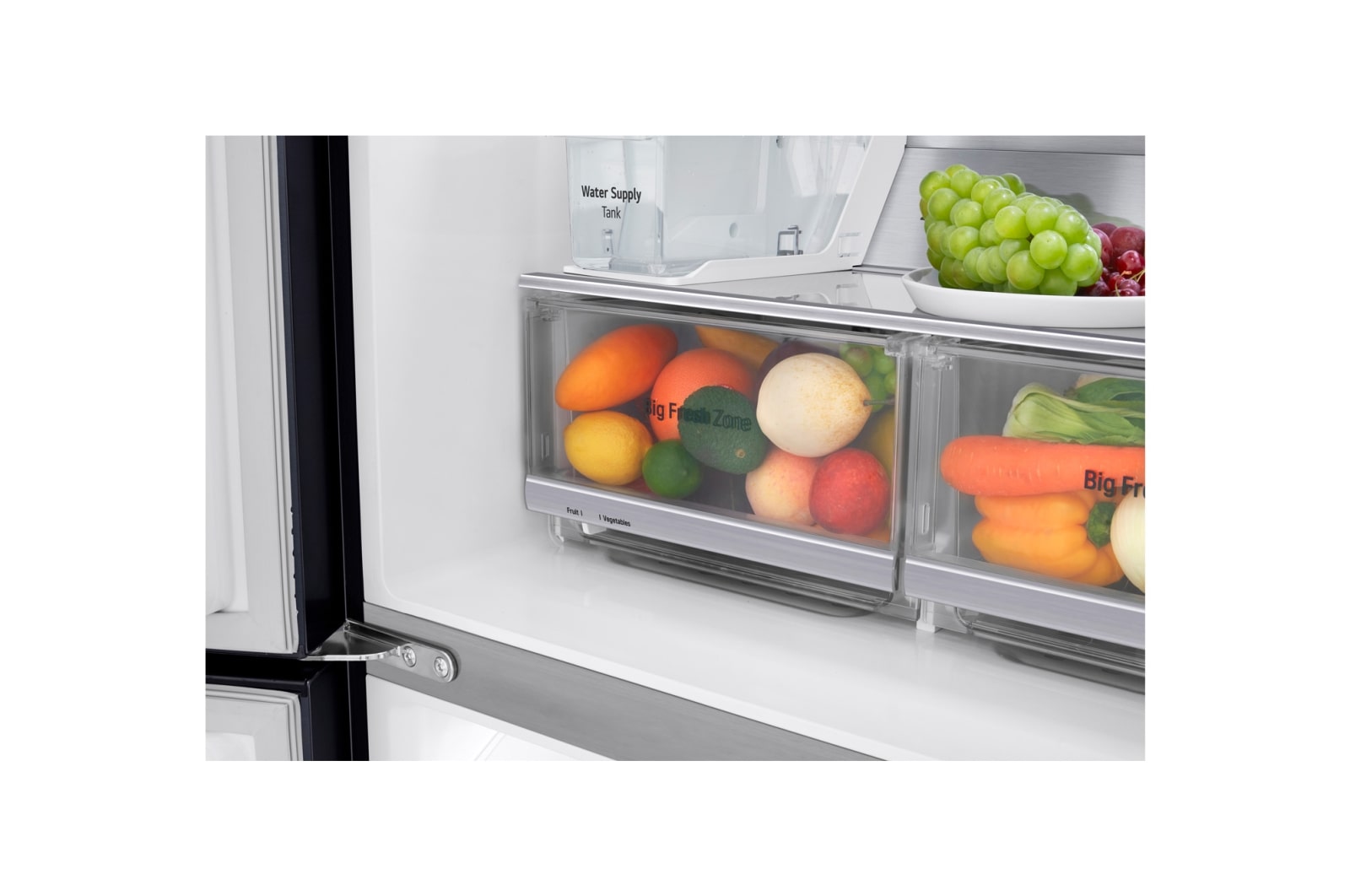 LG 508L inhoud | InstaView™ Door-in-Door™  | DoorCooling+™ | Water- en ijsdispenser met UVnano™ | Inverter Linear Compressor, GMX844MCBF