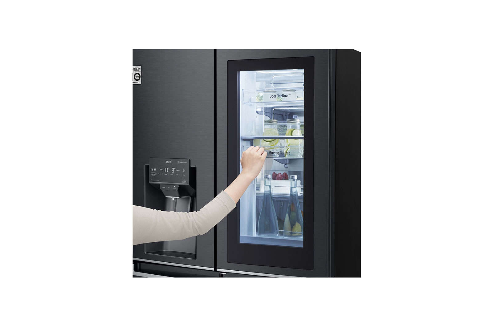 LG 638L inhoud | InstaView™ Door-in-Door™ | DoorCooling+™ | Water- en ijsdispenser met UVnano™ | Total No Frost | Inverter Linear Compressor, GMX945MC9F