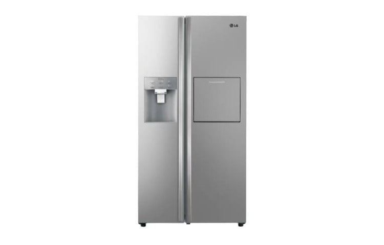 Vooraanzicht van Altijd zuinig, Extra koel - en vriesruimte, Beste koelprestatie, Total no Frost, Langdurige versheid - V Fresh, 10 jaar garantie op de linear compressor GS9166PVJV