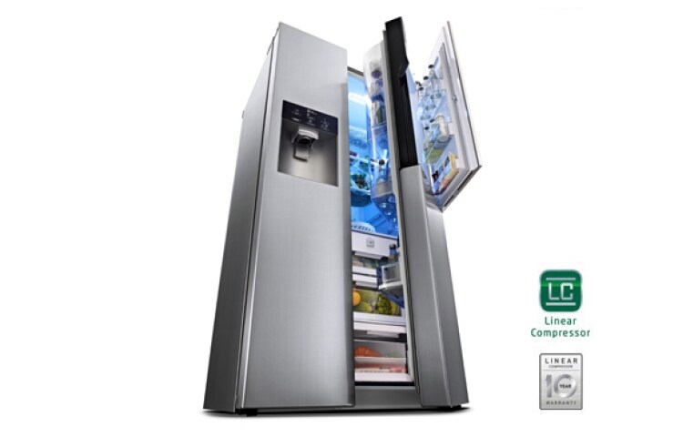 LG Altijd zuinig A++, Extra koel - en vriesruimte, Beste koelprestatie, Total no Frost, Langdurige versheid - V Fresh, 10 jaar garantie op de linear compressor, GS9366NECZ
