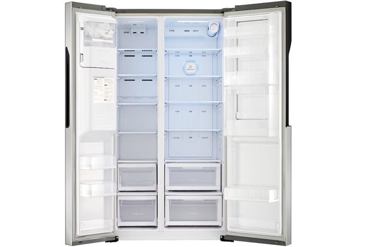 LG Altijd zuinig, Extra koel - en vriesruimte, Beste koelprestatie, Total no Frost, Langdurige versheid - 10 jaar garantie op de linear compressor, GS9367NSBV