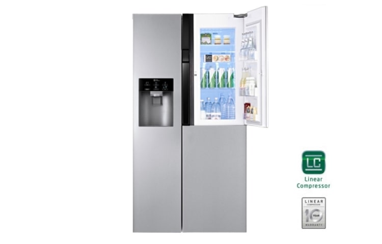 LG Altijd zuinig, Extra koel - en vriesruimte, Beste koelprestatie, Total no Frost, Langdurige versheid - 10 jaar garantie op de linear compressor, GS9367NSBV