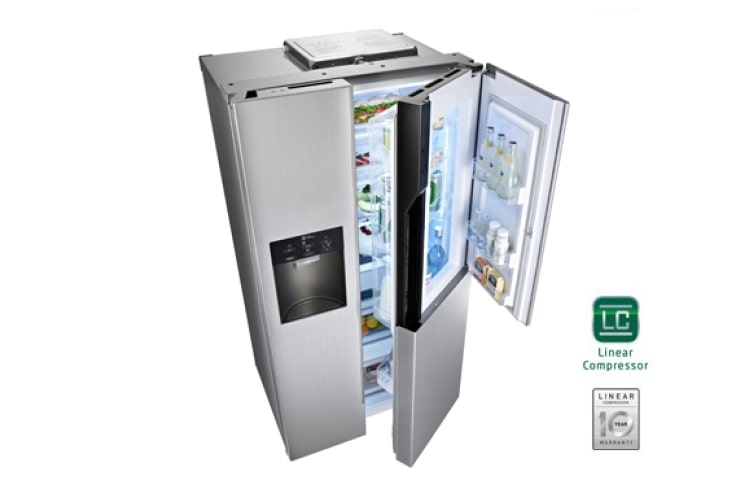 LG Altijd zuinig, Extra koel - en vriesruimte, Beste koelprestatie, Total no Frost, Langdurige versheid - 10 jaar garantie op de linear compressor, GS9367NSBV