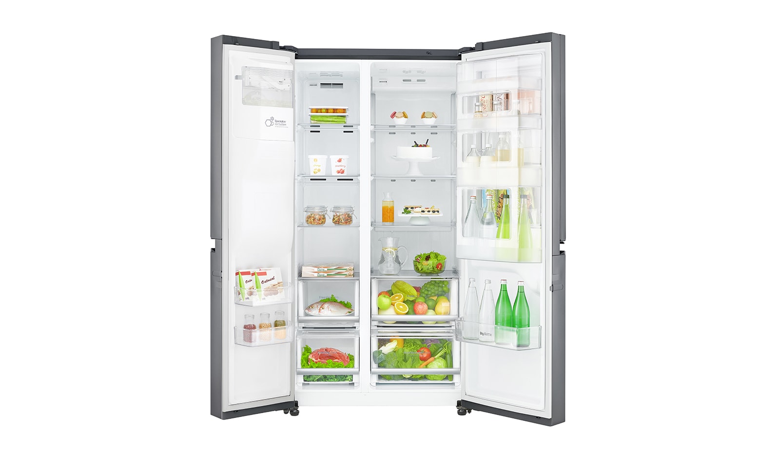 LG 625L inhoud | Door-in-Door® | Moist Balance Crisper™ | Total No Frost | Water- & ijsdispenser | Inverter Linear Compressor, GSJ470DIDV