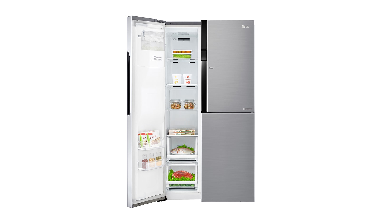 LG 606L inhoud | Door-in-Door® | Extra koel- en vriesruimte | Total no Frost | Water & ijsdispenser | Inverter Linear Compressor, GSJ560PZXV