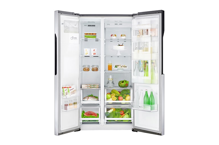 LG 606L inhoud | Door-in-Door® | Extra koel- en vriesruimte | Total no Frost | Water & ijsdispenser | Inverter Linear Compressor, GSJ560PZXV