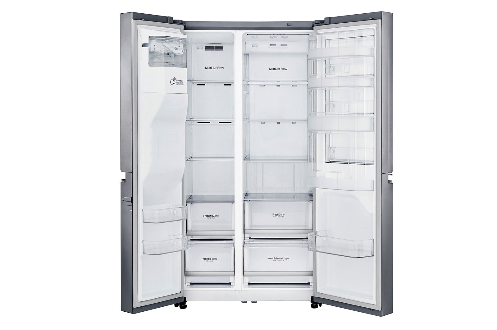 LG 625L inhoud | DoorCooling+™ |Door-in-Door™ | Moist Balance Crisper™| Total No Frost | Water- & ijsdispenser | Inverter Linear Compressor, GSJ760PZZE