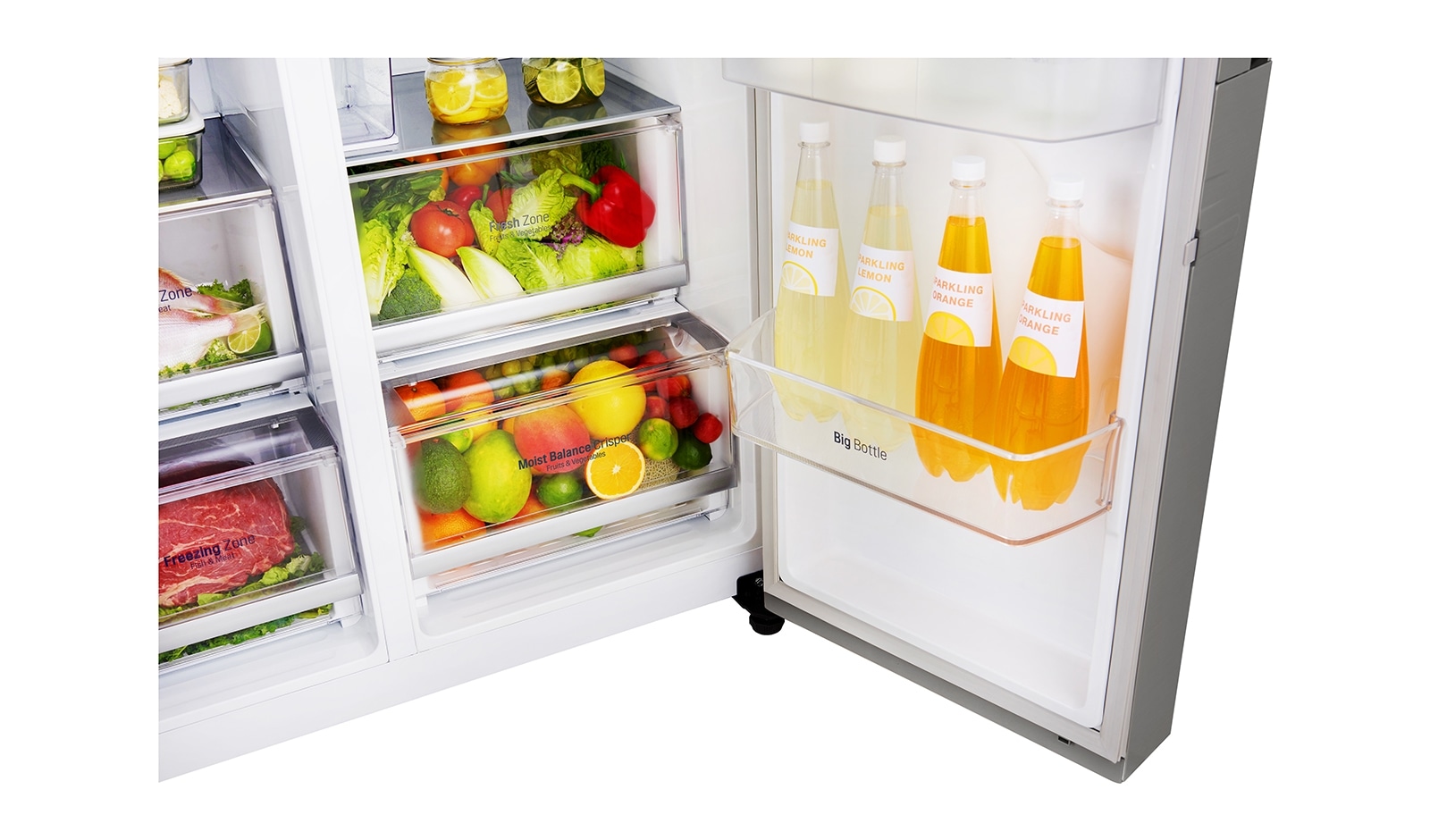 LG Altijd zuinig F | Door-in-Door® | Extra koel- en vriesruimte | Total no Frost | Inverter Linear Compressor incl. 10 jaar garantie., GSJ960PZBZ