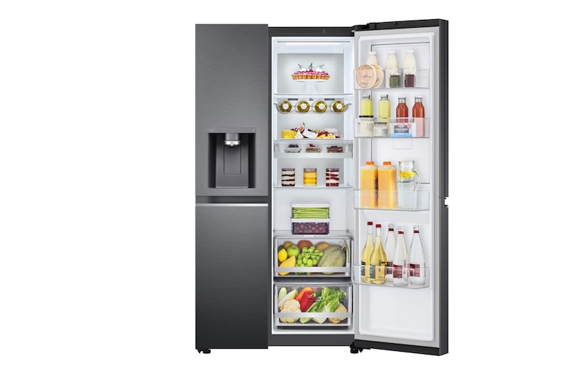 LG 635L inhoud | Door-in-Door™ | DoorCooling+™ | Water- en ijsdispenser met UVnano™ | Total No Frost | Inverter Linear Compressor, GSJV90MCAE