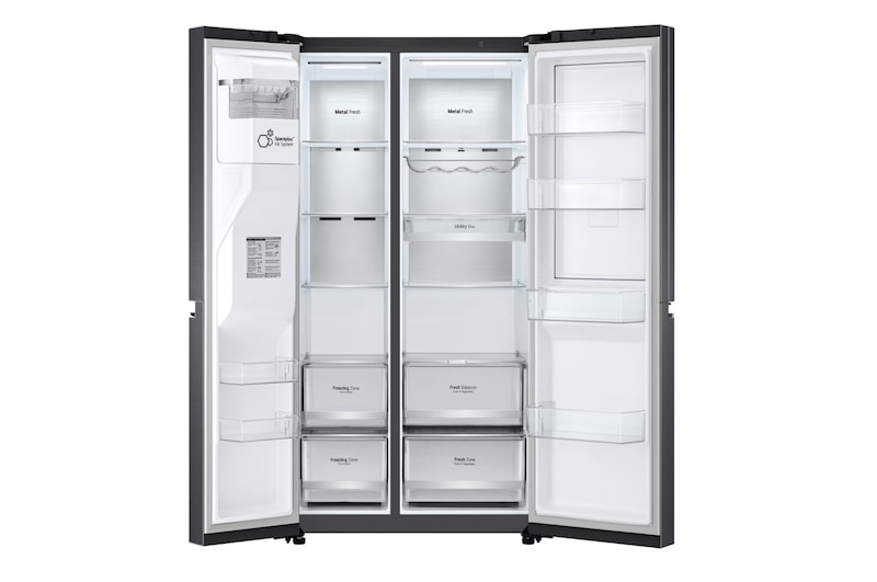 LG 635L inhoud | Door-in-Door™ | DoorCooling+™ | Water- en ijsdispenser met UVnano™ | Total No Frost | Inverter Linear Compressor, GSJV90MCAE