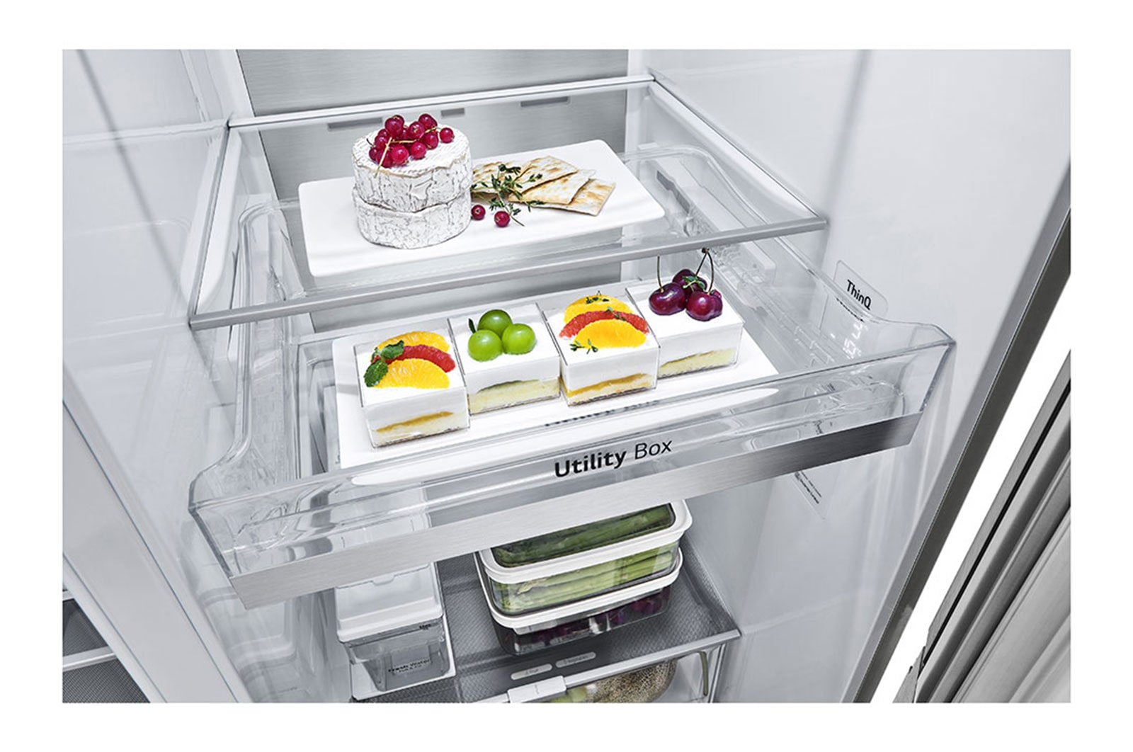 LG 635L inhoud | DoorCooling+™ | Door-in-Door™ | Water- en ijsdispenser met UVnano™ | Total No Frost | Inverter Linear Compressor, GSJV91BSAE